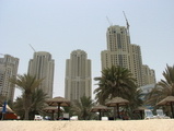 jumeirah beach residence in the back