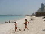 playing at the beach