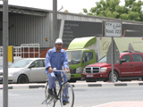 on the bicycle